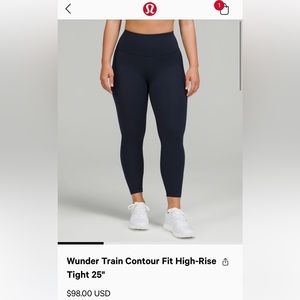 Lululemon Wunder Train Contour Fit High Rise